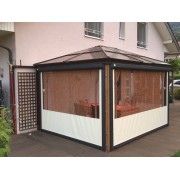 Rideaux 3 cotés cristal pour pergola 