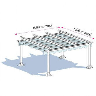 Pergola toile rétractable autoportée micro-perforée