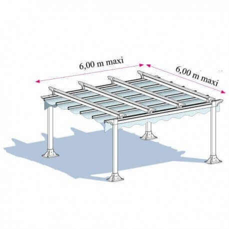Pergola toile rétractable autoportée micro-perforée