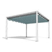 Pergola 4 poteaux 5x5 toile rétractable micro-perforée