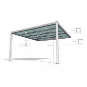 Armature aluminium pergola toile tendue entrelacée