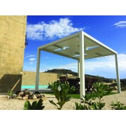 Pergola toile tendue entrelacée 4 poteaux