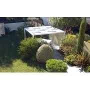 Pergola toile tendue entrelacée autoportée 3x3