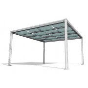 Pergola toile tendue entrelacée autoportée aluminium