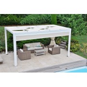 Pergola toile tendue entrelacée 4 poteaux 5x4