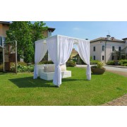 Pergola 3x3 4 poteaux toile tendue entrelacée autoportée