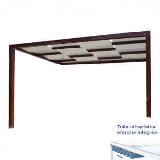 Pergola toile tendue entrelacée + kit toile étanche rétractable 