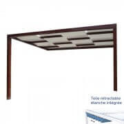Pergola toile tendue entrelacée + kit toile étanche rétractable 