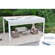 Pergola toile tendue entrelacée + kit toile étanche rétractable bord piscine
