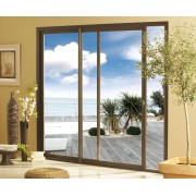 Baie coulissante 2 vantaux gris anthracite ral 7016