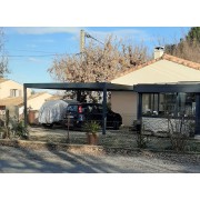 Carport toit plat autoportant pour 2 voitures