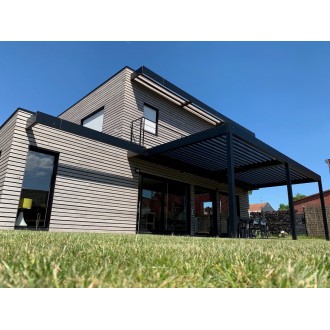 Pergola bioclimatique 8x3.5 ral noir 9005