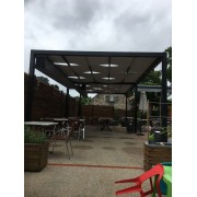 Pergola 5x9 toile tendue entrelacée + kit toile étanche rétractable 