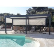 Store à Guide vertical motorisé toile dickson micro perforée m 005 white