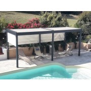  Store vertical motorisé pergola bioclimatique toile micro perforée m 005 white
