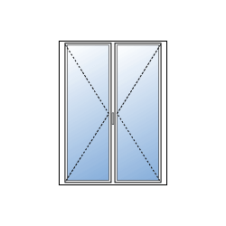 Porte Fenêtre Mixte Bois / Alu 2 Vantaux Ouvrants à la Française Sur Mesure