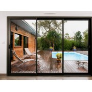 Baie coulissante noir 9005 3 vantaux 