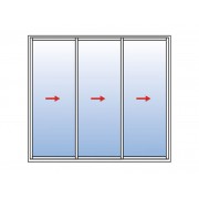 Baie Vitrée Coulissante Aluminium 3 Vantaux (Ouvrant Principal Gauche)