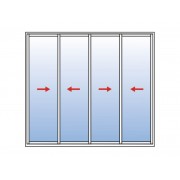 Baie Vitrée Coulissante Aluminium 4 Vantaux