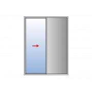 Baie à Galandage Aluminium 1 Vantail Refoulement Côté Droit