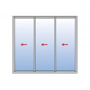 Baie Vitrée Coulissante Aluminium 3 Vantaux (Ouvrant Principal Droit)