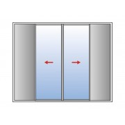 Baie à Galandage Aluminium 2 Vantaux Monorail