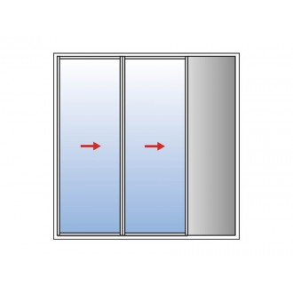 Baie à galandage 2 vantaux refoulement coté droit