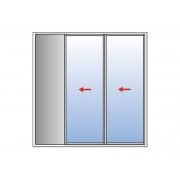 Baie à Galandage Aluminium 2 Vantaux Refoulement Côté Gauche