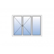 Fenêtre Aluminium 3 vantaux (2 Ouvrants + 1 Fixe à droite)
