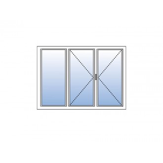 Fenêtre Aluminium 3 vantaux - 2 Ouvrants + 1 Fixe à Gauche (option Ferrage Invisible)