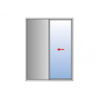 Baie à galandage 1 vantail vers la gauche