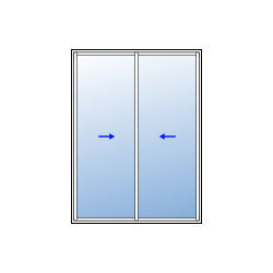 Baie Vitrée Coulissante Mixte Bois / Alu (ouvrant principal droit) Sur Mesure