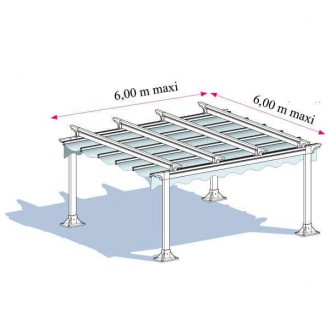Pergola toile rétractable manuelle 6x6