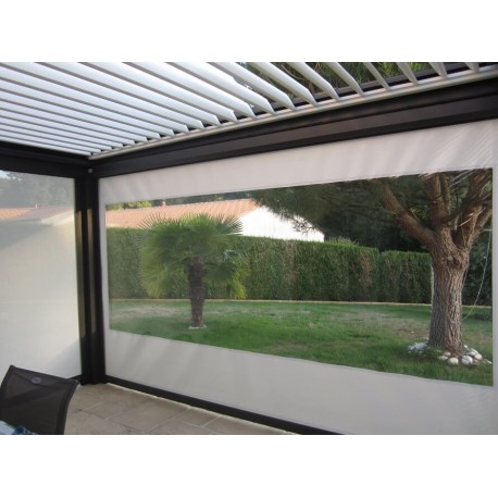 Rideau transparent motorisé pour pergola