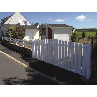 Portail PVC Battant Mel Lames Verticales