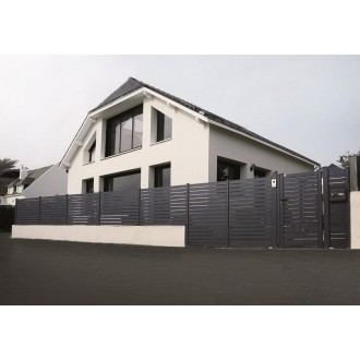 Portail Battant Aluminium ajouré horizontal Rose