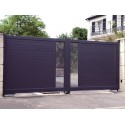 Portail Coulissant Aluminium Mélène Plein & Micro-Perforé Limonium Manuel ou Électrique (Moteur Somfy ou Nice) Sur Mesure