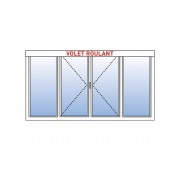 Fenêtre PVC 2 Ouvrants + 2 Fixes avec volet roulant intérieur intégré