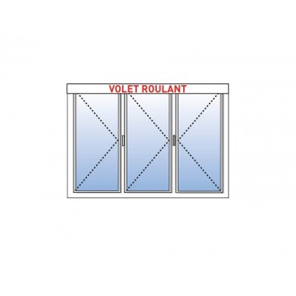 Fenêtre PVC 3 Ouvrants (Seul à Gauche) avec Volet Roulant Intégré
