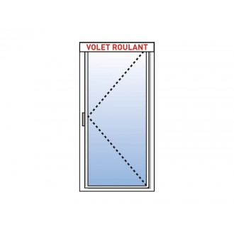 Porte-Fenêtre PVC 1 Vantail Tirant Droit avec Volet Roulant Intégré