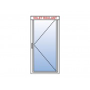 Porte fenêtre PVC 1 vantail tirant droit avec volet roulant intérieur intégré
