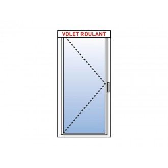 Porte-Fenêtre PVC 1 Vantail Tirant Gauche avec Volet Roulant Intégré