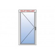 Porte-Fenêtre PVC 1 Vantail Tirant Gauche avec Volet Roulant Intégré