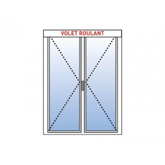 Porte-Fenêtre PVC 2 Vantaux avec Volet Roulant Intégré