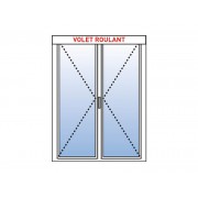 Porte fenêtre pvc 2 vantaux avec volet roulant intérieur intégré