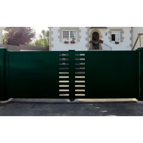 Portail Aluminium Plein et ajouré horizontal Dylia