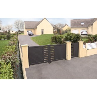 Portail Aluminium Plein et ajouré horizontal Dylia