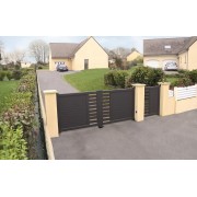 Portail Aluminium Plein et ajouré horizontal Dylia
