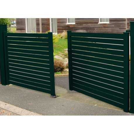 Portail Battant Aluminium ajouré horizontal Rose