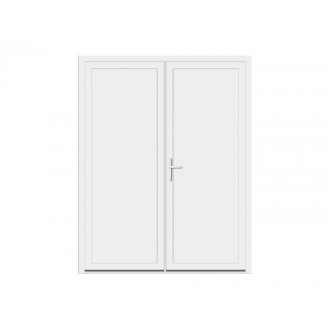 Porte de Service PVC 2 Vantaux VEKA Ouvrants à la Française Panneau Sandwich Plein intégral Sur Mesure